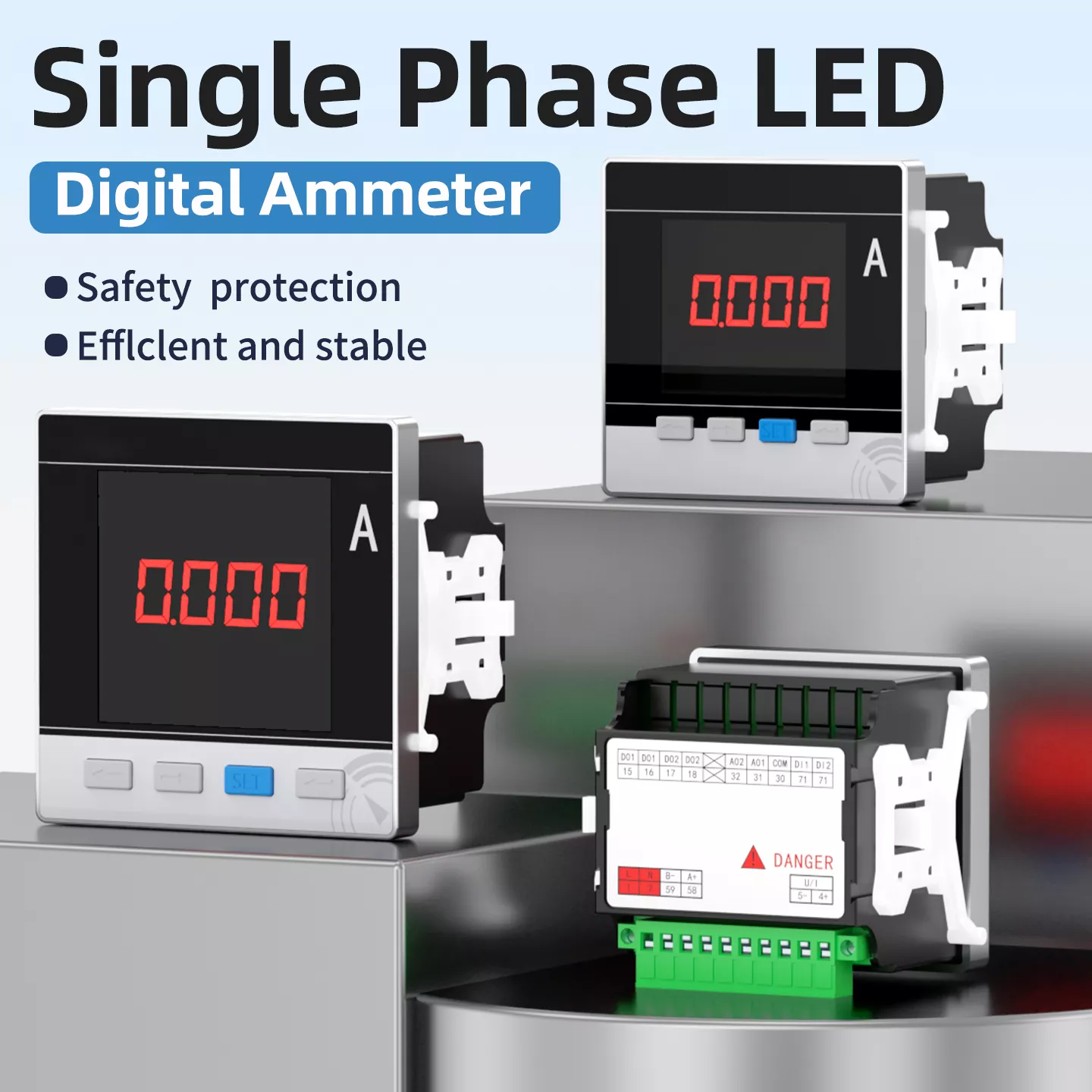 Einphasiges digitales LED-Amperemeter