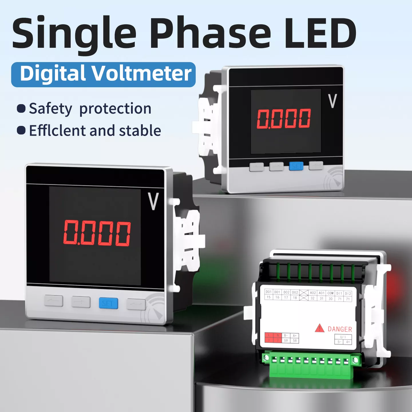 Einphasiges LED-Digitalvoltmeter
