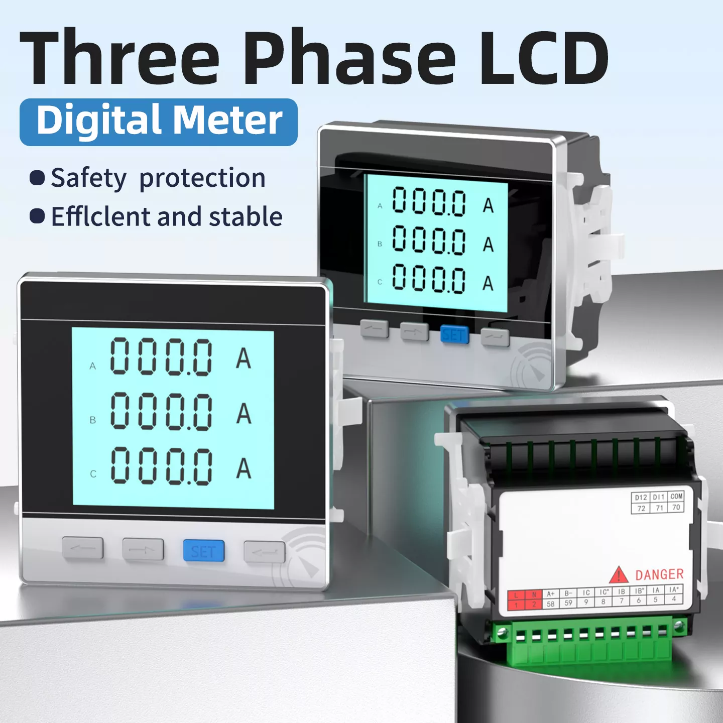 Dreiphasiges LCD-Digitalmessgerät