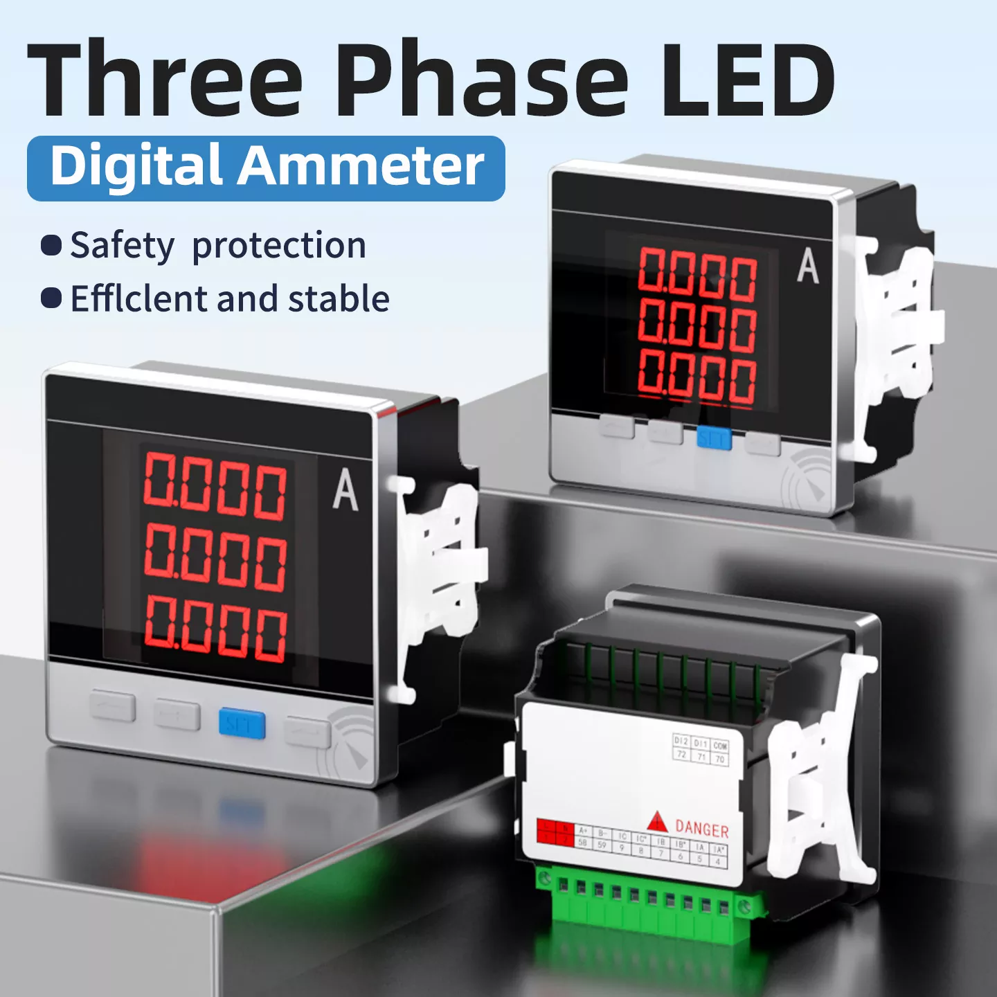Dreiphasiges LED-Digital-Amperemeter
